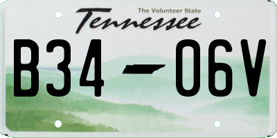 TN license plate B3406V