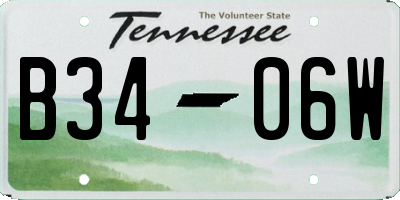 TN license plate B3406W