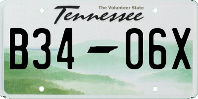 TN license plate B3406X