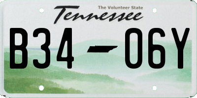 TN license plate B3406Y
