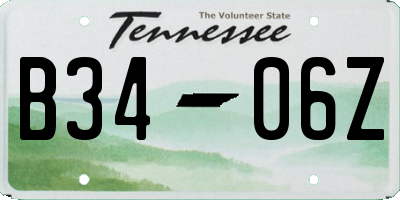 TN license plate B3406Z