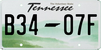 TN license plate B3407F