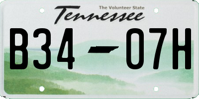 TN license plate B3407H