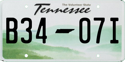 TN license plate B3407I