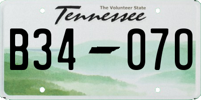 TN license plate B3407O