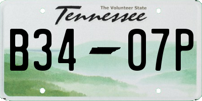 TN license plate B3407P
