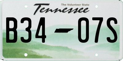 TN license plate B3407S