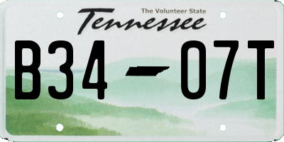 TN license plate B3407T