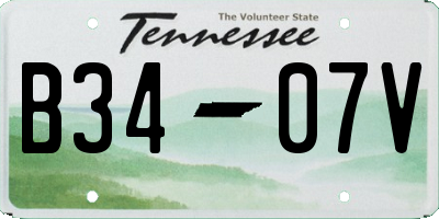 TN license plate B3407V