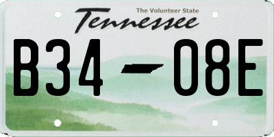 TN license plate B3408E