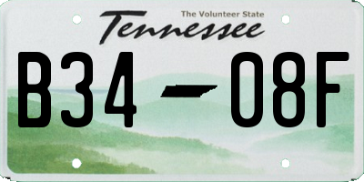 TN license plate B3408F