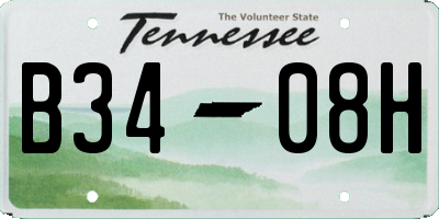 TN license plate B3408H