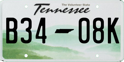 TN license plate B3408K