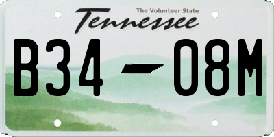 TN license plate B3408M