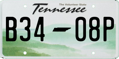 TN license plate B3408P