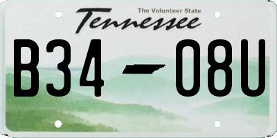 TN license plate B3408U
