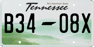 TN license plate B3408X