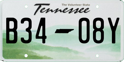 TN license plate B3408Y