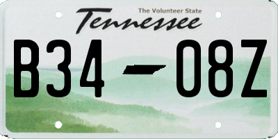 TN license plate B3408Z