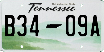 TN license plate B3409A