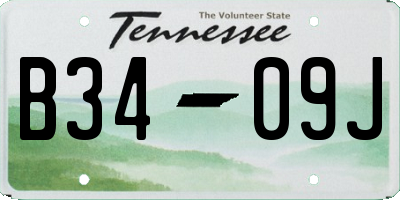 TN license plate B3409J