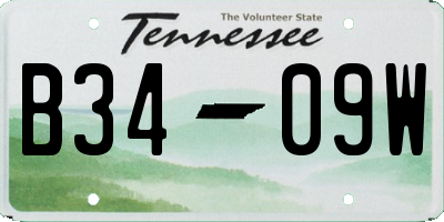 TN license plate B3409W
