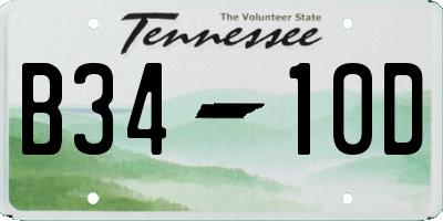 TN license plate B3410D