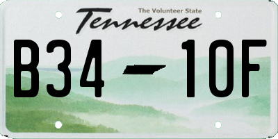 TN license plate B3410F