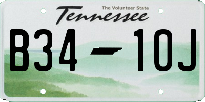 TN license plate B3410J