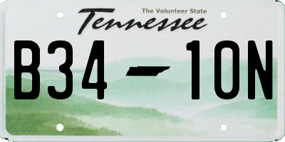 TN license plate B3410N