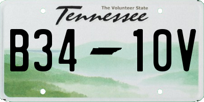 TN license plate B3410V
