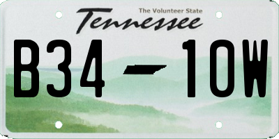 TN license plate B3410W