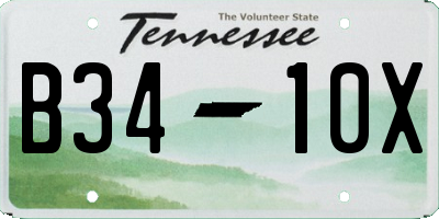 TN license plate B3410X
