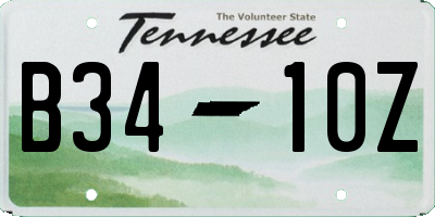 TN license plate B3410Z