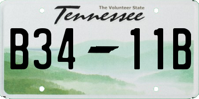 TN license plate B3411B