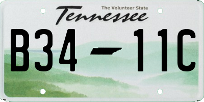 TN license plate B3411C