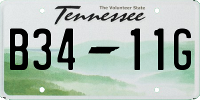 TN license plate B3411G