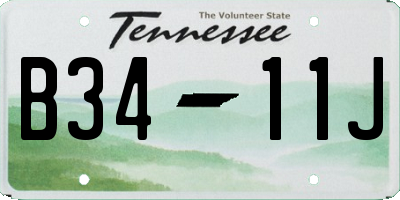 TN license plate B3411J