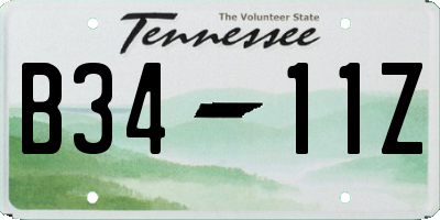 TN license plate B3411Z