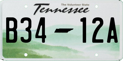 TN license plate B3412A