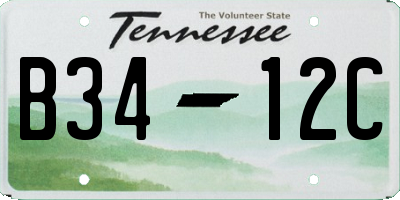 TN license plate B3412C