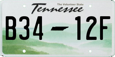 TN license plate B3412F