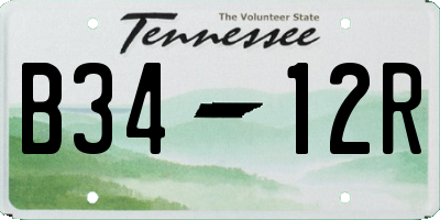 TN license plate B3412R