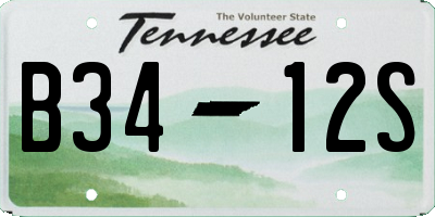 TN license plate B3412S
