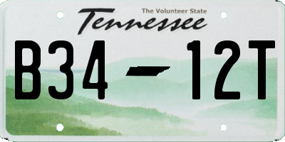 TN license plate B3412T