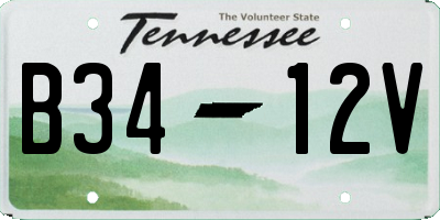 TN license plate B3412V