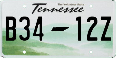 TN license plate B3412Z