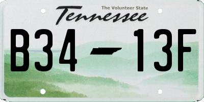 TN license plate B3413F