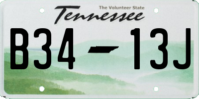 TN license plate B3413J