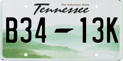 TN license plate B3413K